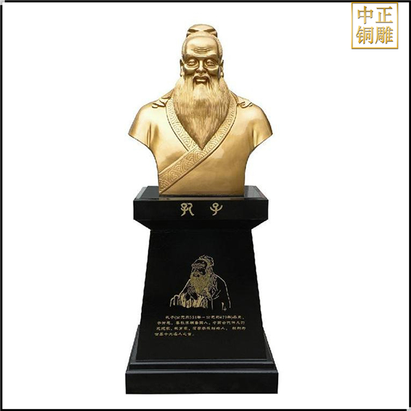 鎏金孔子半身像鑄造
